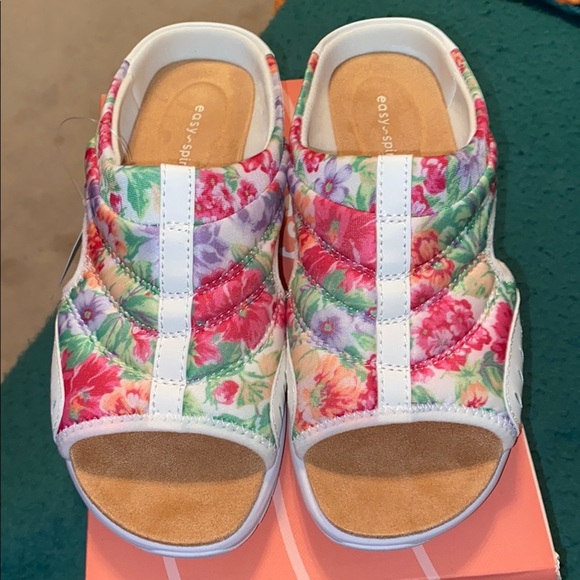 Easy Spirit Traciee2 Floral Slides Sandals Size 8 Wide NIB - Picture 5 of 5